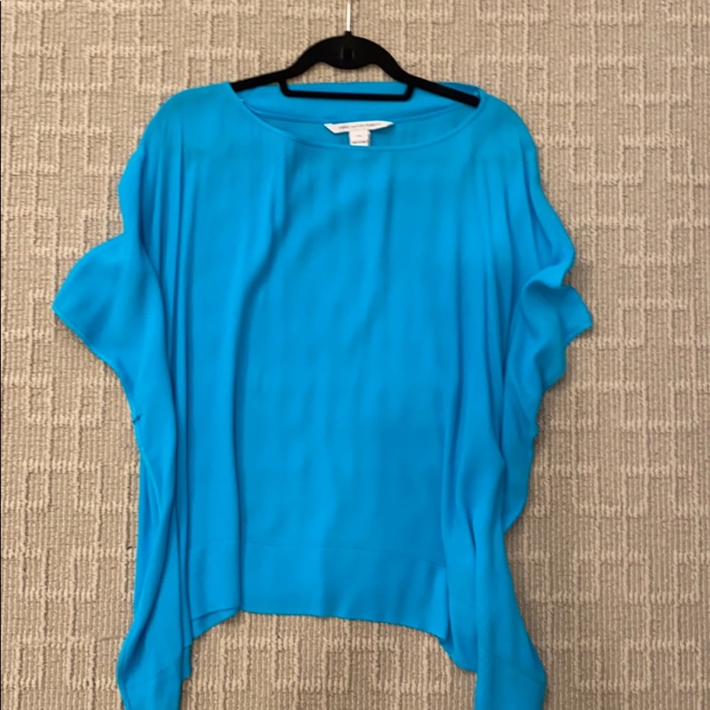 Bright blue DVF top